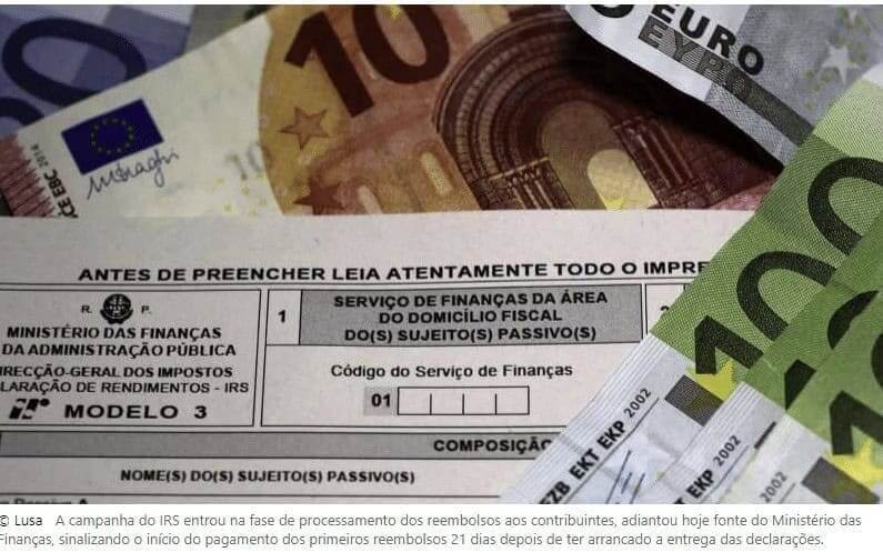 Reembolsos do IRS já começaram a ser processados