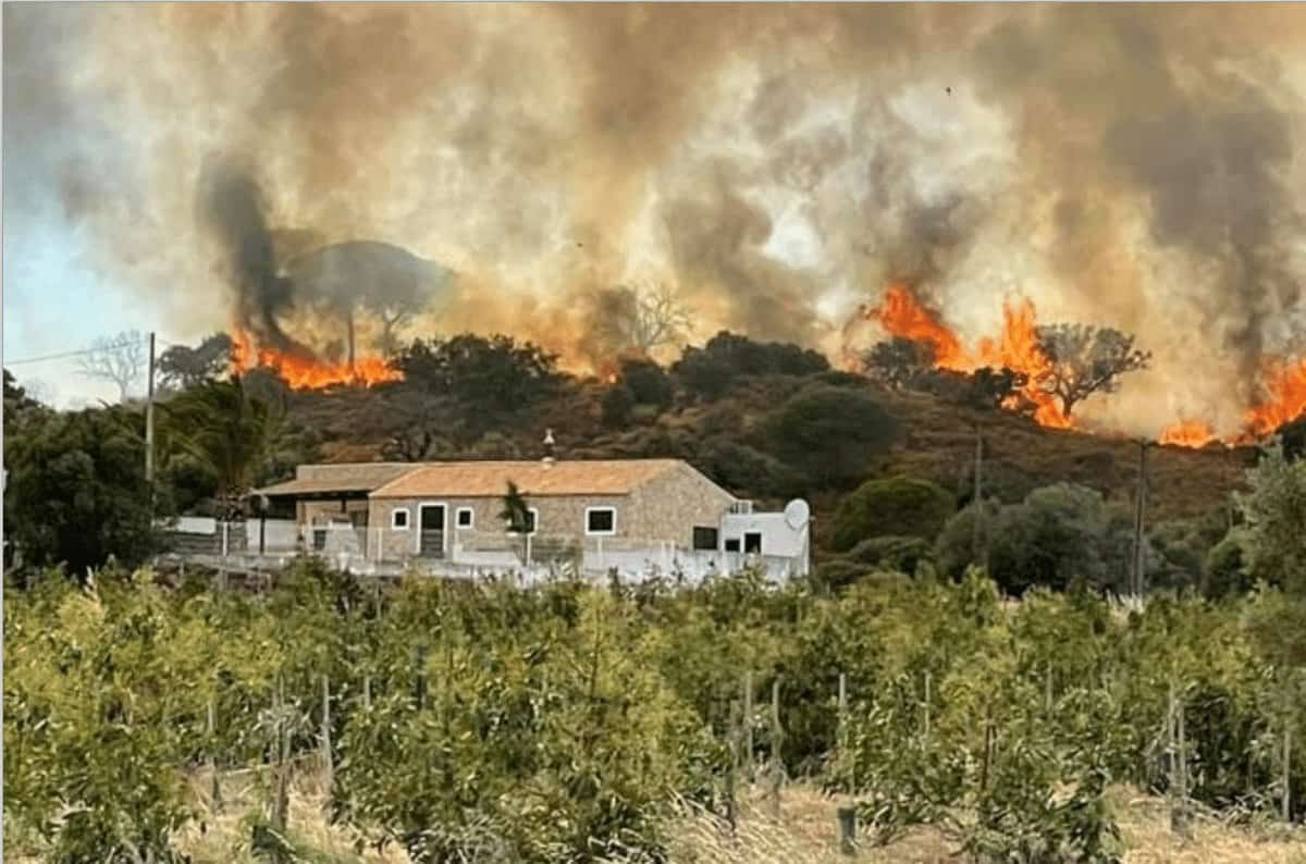 Incêndio atinge a Serra em Cacela e Castro Marim