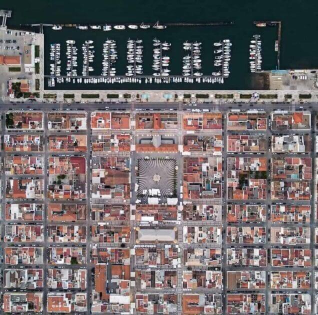 Drone mostra quadricula de Vila Real de Santo Antonio