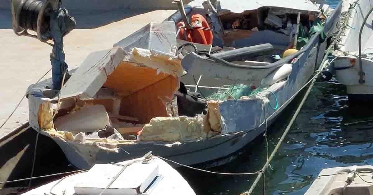 Acidente no porto de pesca de Olhão